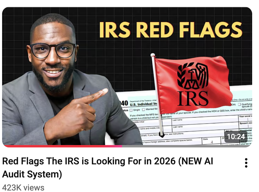 Keran Smith discussing IRS red flags on YouTube